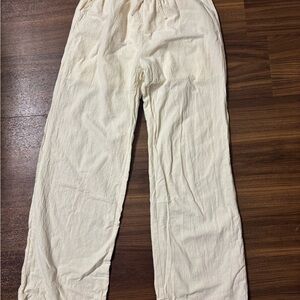 Cream Linen Pants